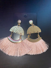 Load image into Gallery viewer, Half Moon Tassel Earrings
