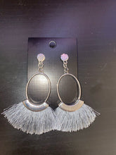 Load image into Gallery viewer, Long Hoop Tassel Earrings
