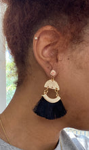 Load image into Gallery viewer, Half Moon Tassel Earrings
