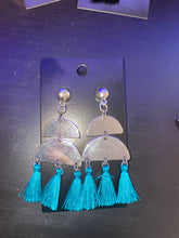 Load image into Gallery viewer, Stacked Moon Tassel Earrings
